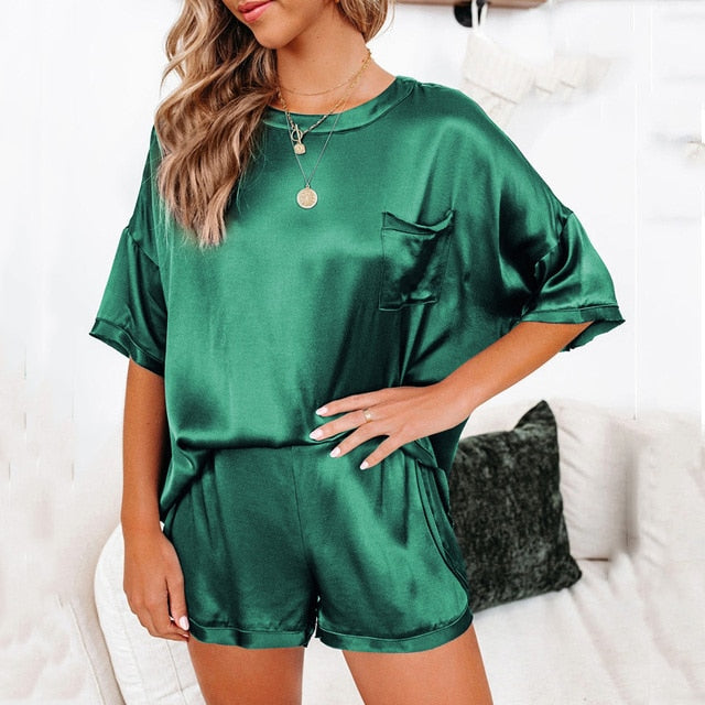 Cozy Satin Pajamas Set Women