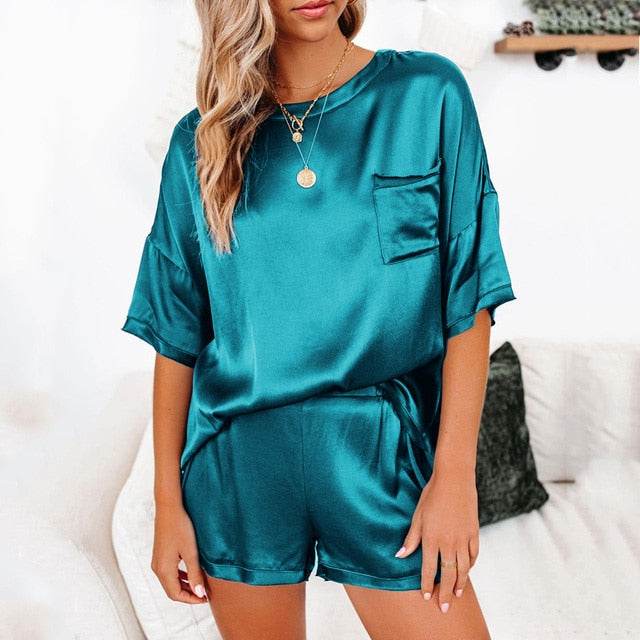 Cozy Satin Pajamas Set Women