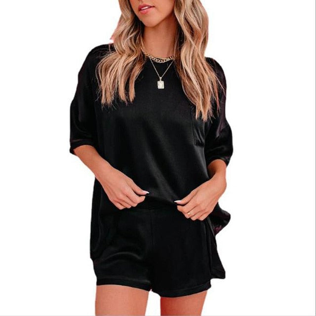 Cozy Satin Pajamas Set Women