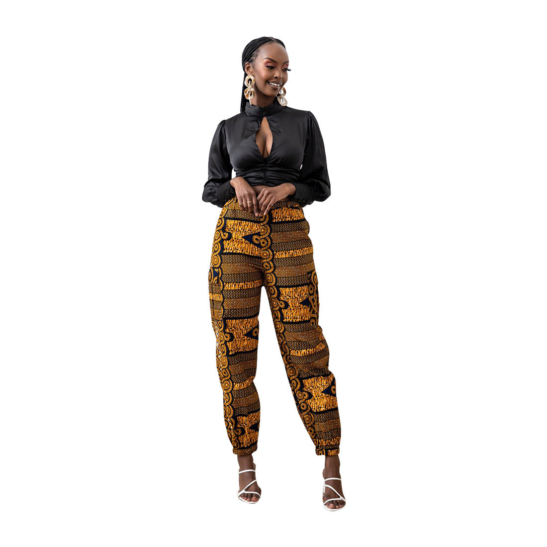 Fashion Casual Printing Six Zipper Multi Pocket Leg Pants