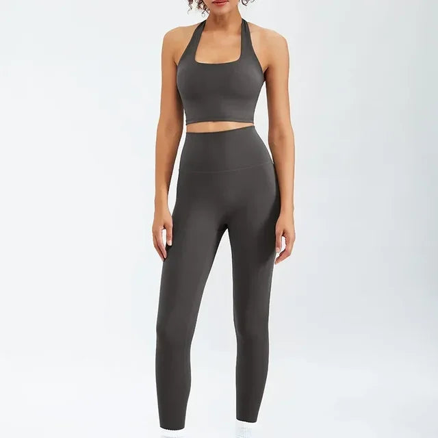 Workout Sport Waist High Set Yoga Sportwear Fitness Clothes Female for Women Suit Outfit Activewear Gym