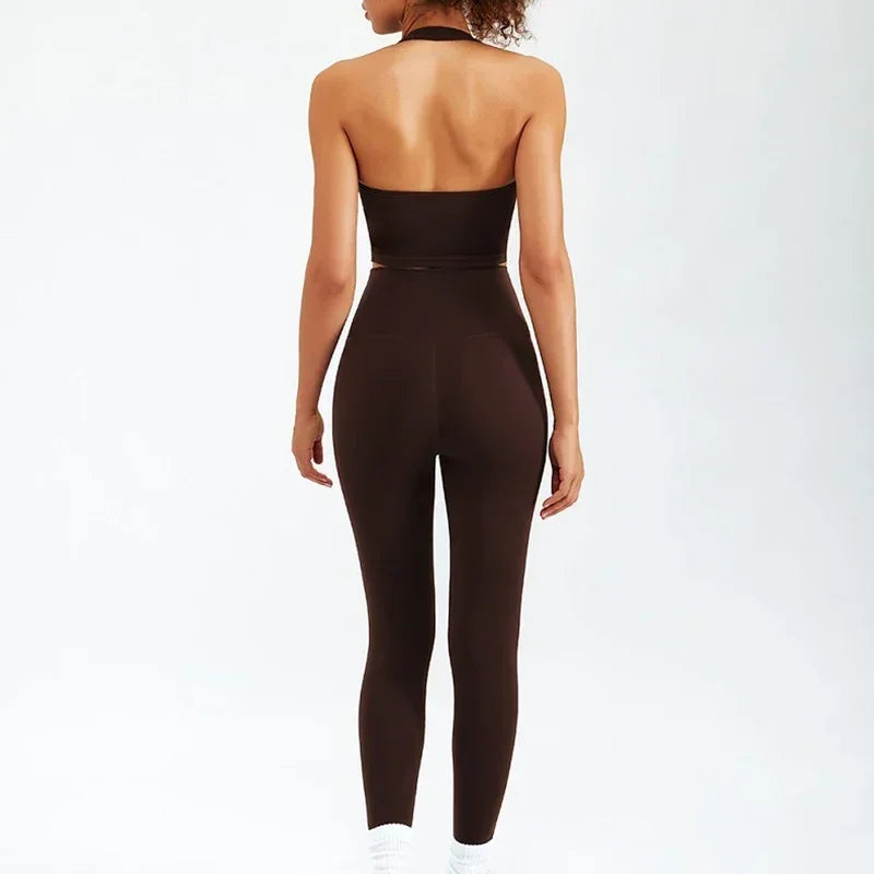 Workout Sport Waist High Set Yoga Sportwear Fitness Clothes Female for Women Suit Outfit Activewear Gym