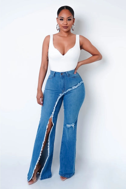 Distressed Flared Jeans