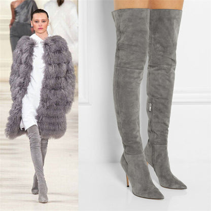 Pointed-Toe Stiletto Boots