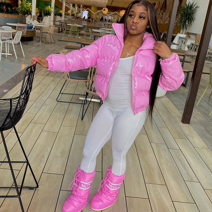 Sisterlinda Faux-Leather Puffer Jacket