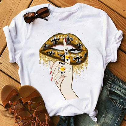 Lip-Print Short-Sleeve Tee