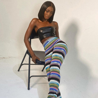 Striped Knit Trousers