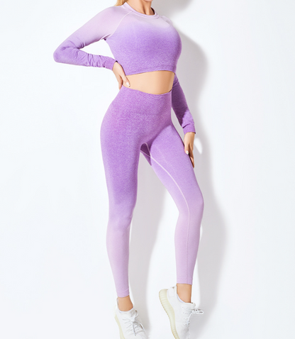 Gradient Long-Sleeve Yoga Set