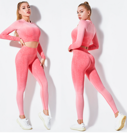 Gradient Long-Sleeve Yoga Set