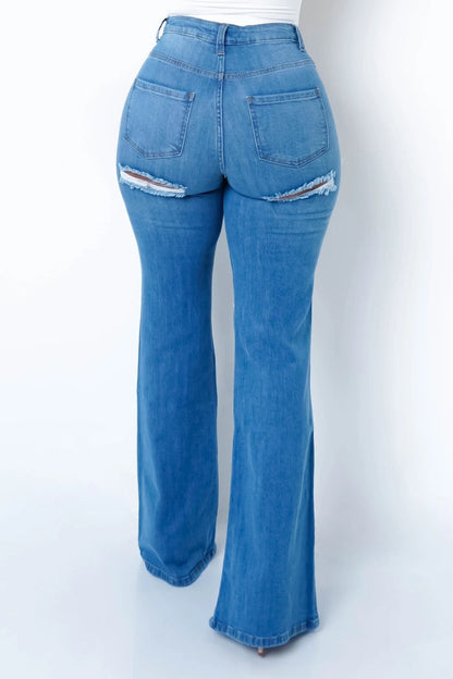 Distressed Flared Jeans