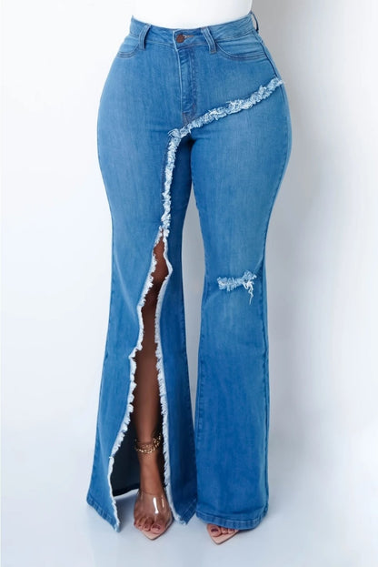 Distressed Flared Jeans