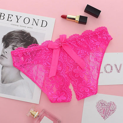 Open-Crotch Bow Underwear