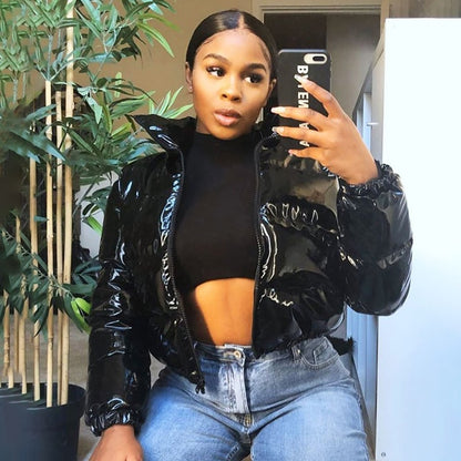 Sisterlinda Faux-Leather Puffer Jacket