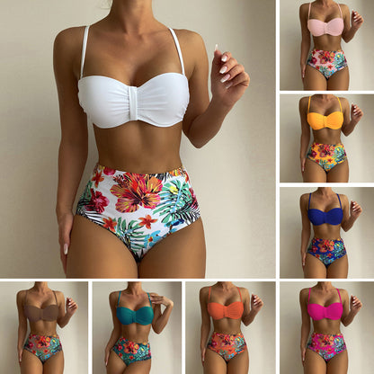 Floral Spaghetti-Strap Bikini