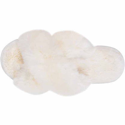 Faux-Fur Cross-Strap Slippers
