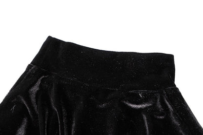 Long-Sleeve Ruched Velvet Midi Dress