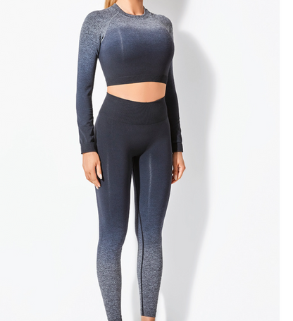 Gradient Long-Sleeve Yoga Set
