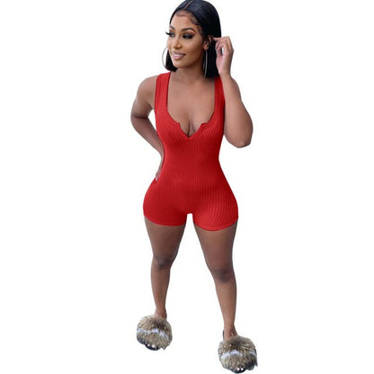 Ribbed Knit Playsuit