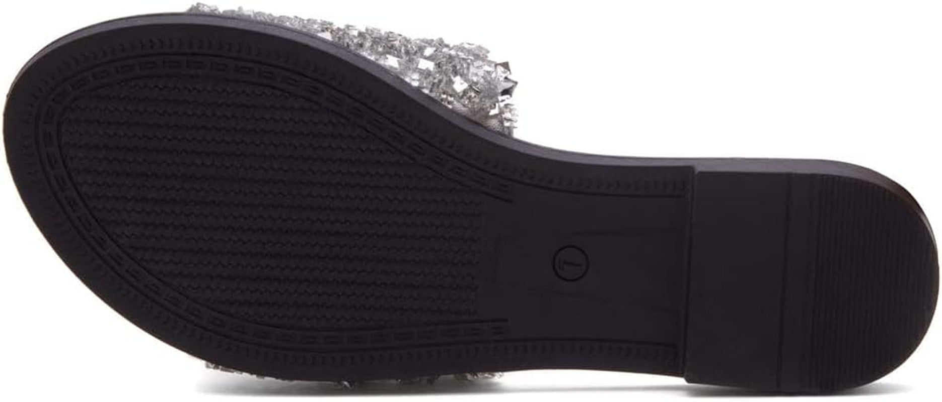 Womens Joli Slip on Slides Open Toe Rhinestone Glitter Flat Sandals Bling Sparkle Casual Shoes