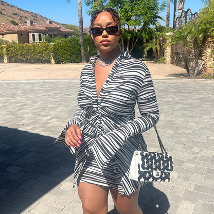 Kendra Striped Skirt Set
