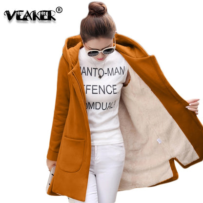 Long Hooded Fleece Coat