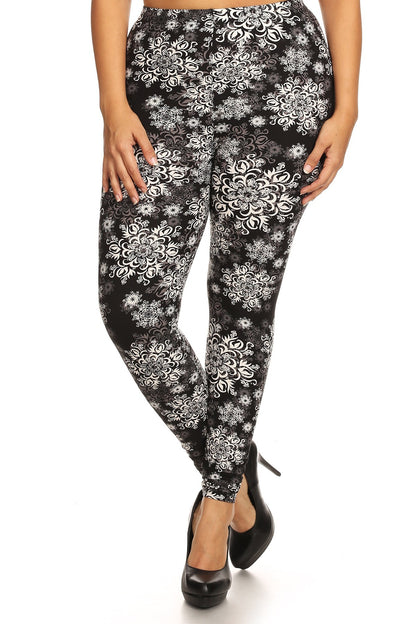 Plus-Size Abstract-Print Leggings