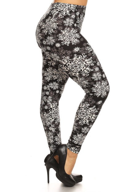 Plus-Size Abstract-Print Leggings