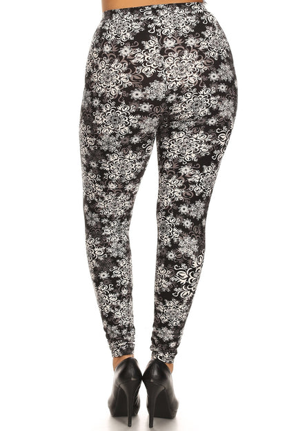 Plus-Size Abstract-Print Leggings
