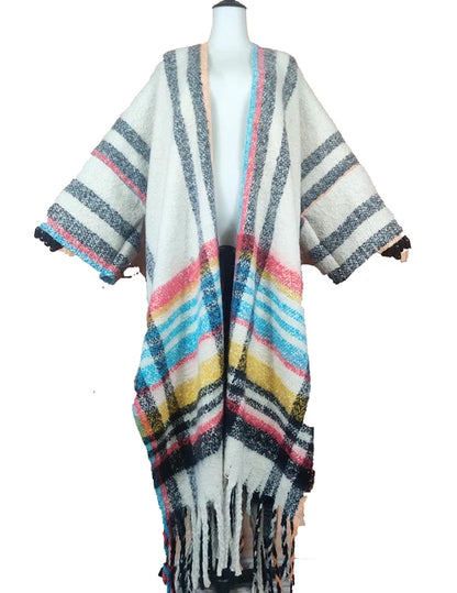 Winter Fashion African Women 2023 Fuzzy Long Cardigans plus Size American Blogger Loose Warm Cashmere Duster Coat for Lady