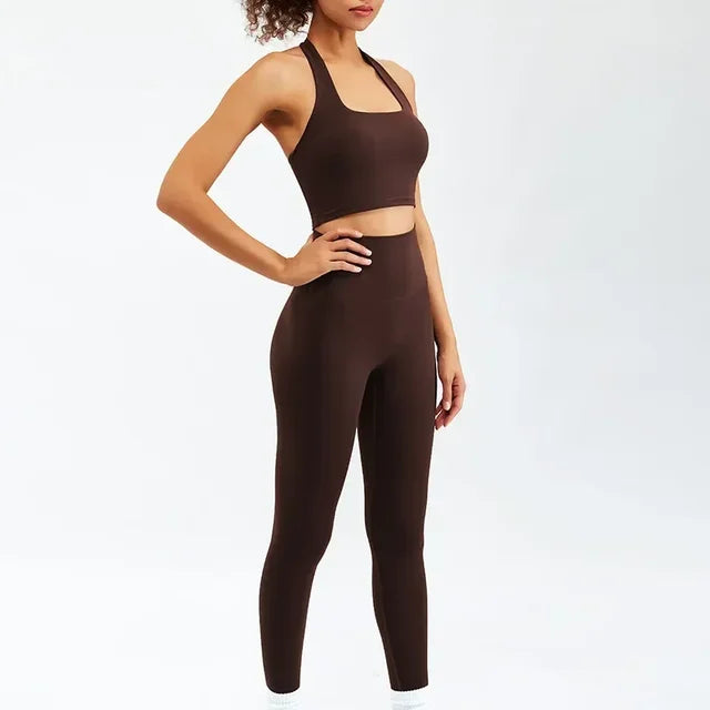 Workout Sport Waist High Set Yoga Sportwear Fitness Clothes Female for Women Suit Outfit Activewear Gym