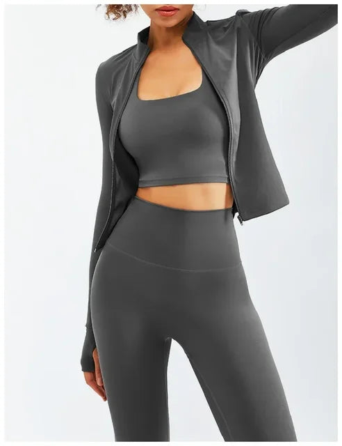 Workout Sport Waist High Set Yoga Sportwear Fitness Clothes Female for Women Suit Outfit Activewear Gym