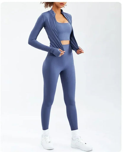 Workout Sport Waist High Set Yoga Sportwear Fitness Clothes Female for Women Suit Outfit Activewear Gym