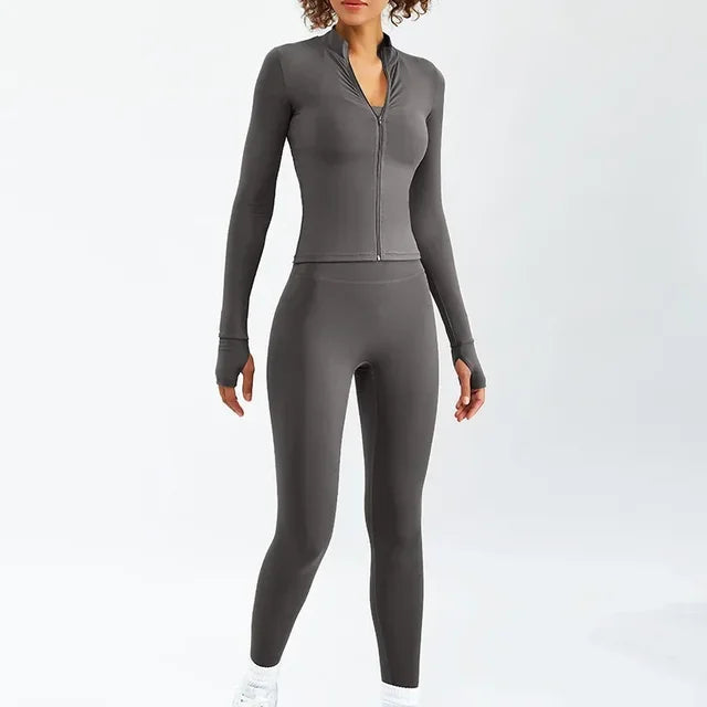 Workout Sport Waist High Set Yoga Sportwear Fitness Clothes Female for Women Suit Outfit Activewear Gym