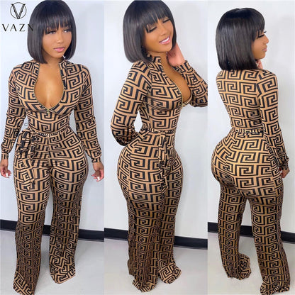 Printed Fitted Jumpsuit