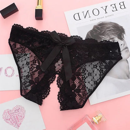 Open-Crotch Bow Underwear