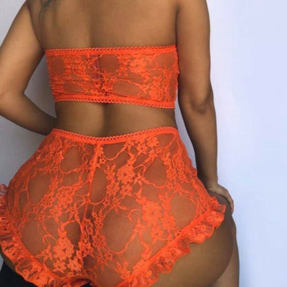 Ruffled Lace and Tulle Lingerie